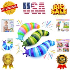 Sensory Slug Fidget Toys for Kids  Adults - 3 Pack Slug Toys for Autism Ther...