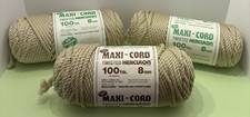 Maxi-Cord Twisted Herculon for Macrame / Natural Color / 100 Yds / 8 mm / X3