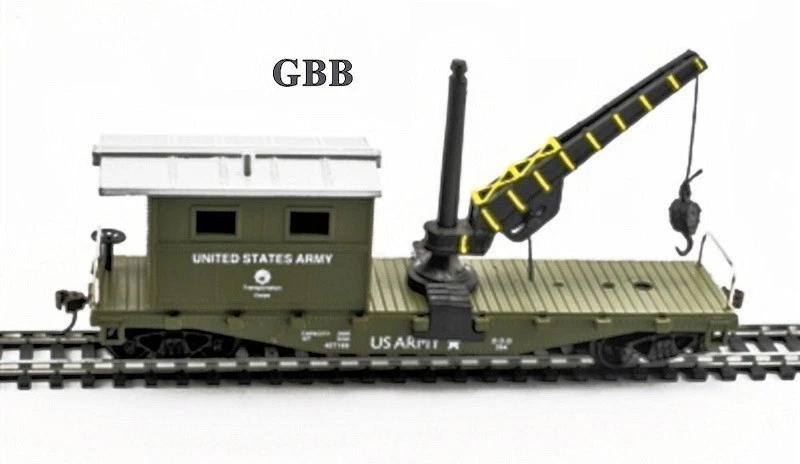 HO Scale US ARMY WORK CABOOSE with CRANE Model Power New 98195 - Image 4 of 4
