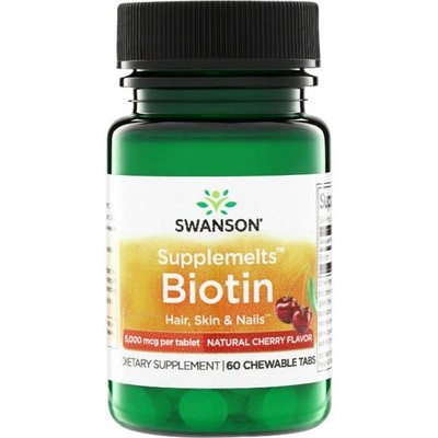 Biotin 5000 mcg, 60 Kautabletten mit Kirschgeschmack Swanson Health Products