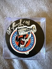 Sergei Federov Signed Stanley Cup 100 Year Puck HOF.  Beckett COA