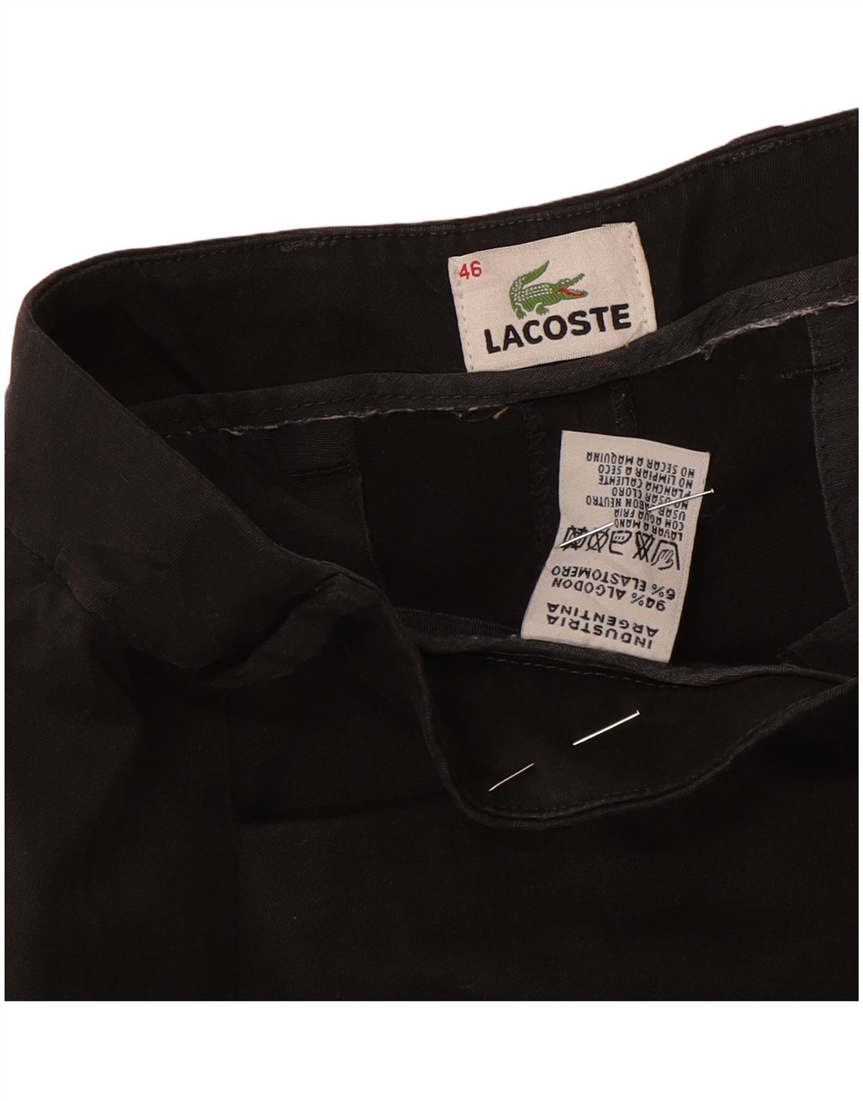 Lacoste Womens Straight Casual Trousers Size 46 XL W34 L29 Black Cotton CI17 thumbnail 3