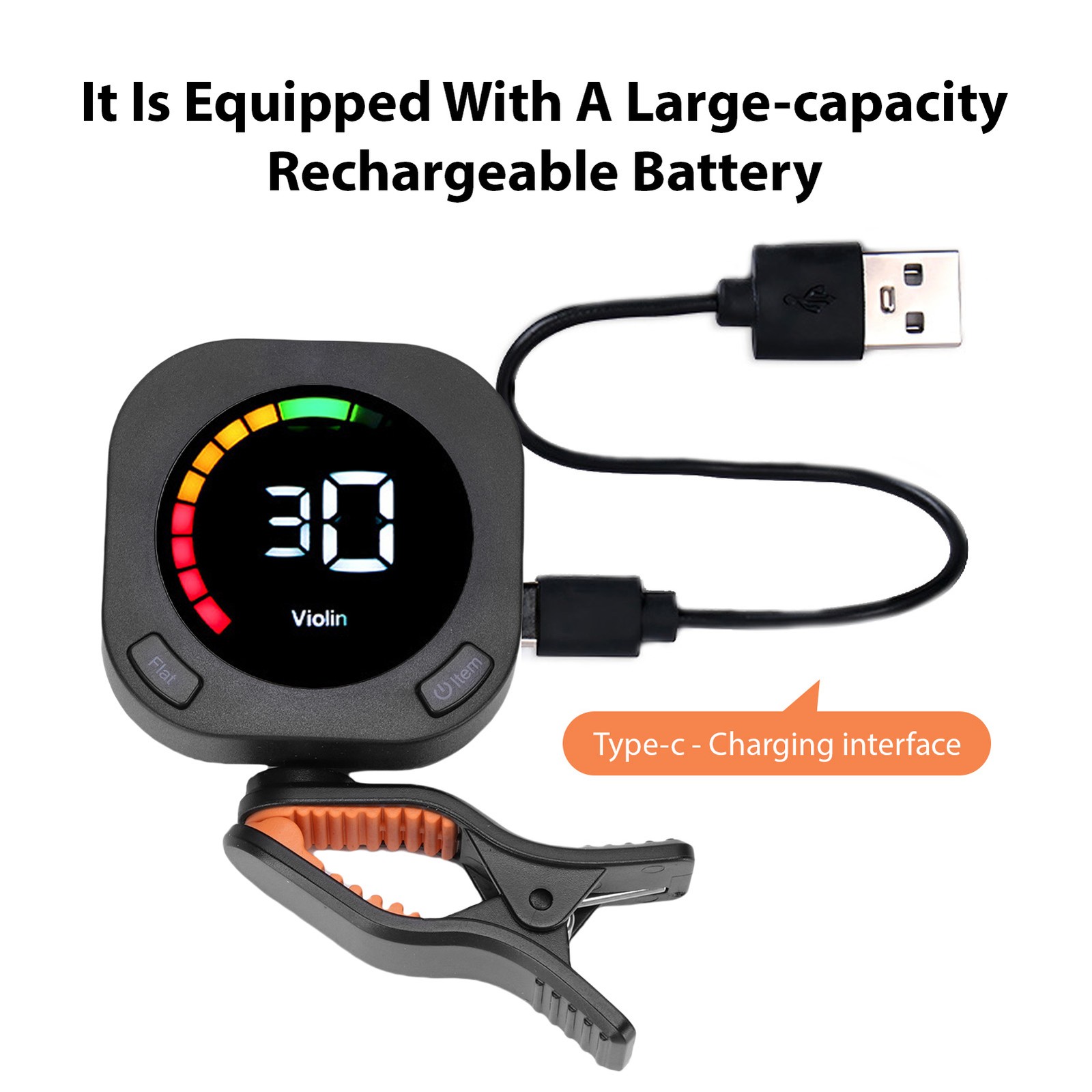 Guitar Tuner Clip On For Chromatic Guitar Bass Violin Ukulele Portable ZGZD