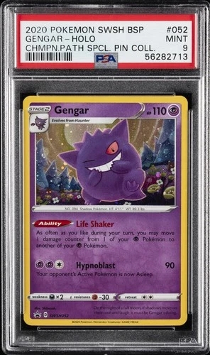 2020 POKEMON SWSH BLACK STAR PROMO #052 GENGAR-HOLO PSA 9