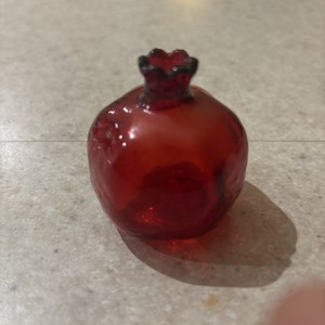 Red Glass Pomegranate Bud Vase Small