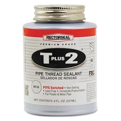 8oz T Plus 2 Pipe Thread Sealants, 1/2 Pint Can, White Rectorseal 23551