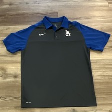 Nike Los Angeles Dodgers Dri-FIT Polo Shirt Black Blue MLB Baseball