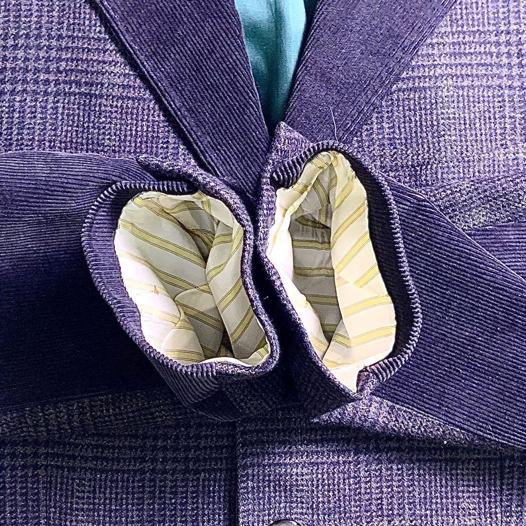 ETRO Tailored Blazer Check Wool Patchwork Corduro… - image 5