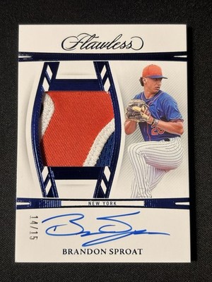 Brandon Sproat 2024 Panini Flawless Auto Patch /15 - NY Mets (RPA)