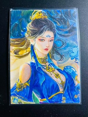 Yidu Studio The Beautiful Goddess in Blue 1/1 Origin Sketch Card by Yichuan