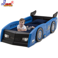 Grand Prix Twin Bed for Toddlers Blue Plastic Car Themed Bed