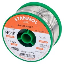 Stannol Solder Wire HS10 Sn99Cu0.7 1.5mm 250g
