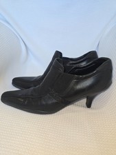 00's Y2K Prada Red Tab Square Toe Leather Vintage Kitten Heels Pumps Size 38