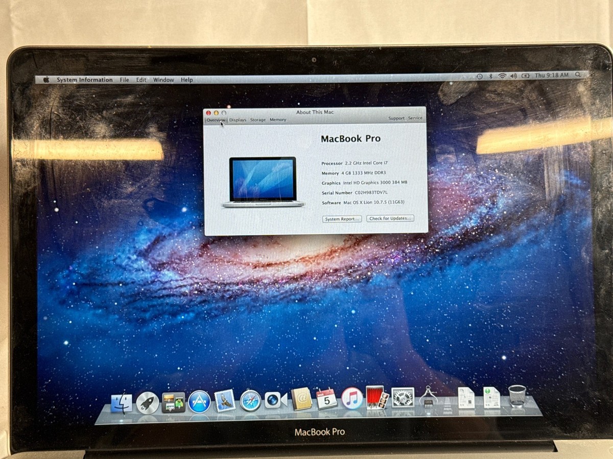 MacBookProlate2011 Apple MacBook Pro Late 2011 2.2 GHz Intel Core 