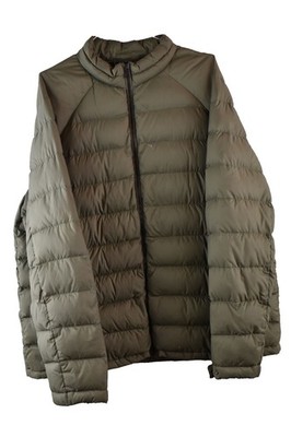 Marks and Spencer khakifarbene gefütterte Jacke Größe 2XL Damen durchgehender Reißverschluss gesteppt Daunen