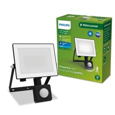 PHILIPS Lois Outdoor Floodlight with Sensor, 20 W, 5000 K, Black​