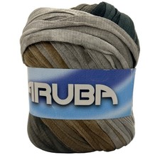 Euro Yarns ARUBA 02 Tan Grey Brown 100g Yarn Skein Self Striping Ribbon