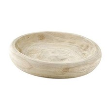 Wood Serving Bowl, Hand Carved Paulownia Wood Fruit Bowl / Wood Large Natural
