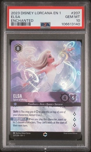 Disney Lorcana Elsa Spirit of Winter First Chapter Enchanted #207 PSA 10