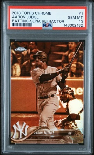 Aaron Judge 2018 Topps Chrome Batting-Sepia Refractor #1 PSA 10
