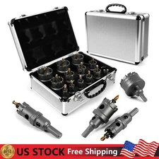 Carbide Hole Saw Kit 12 Pcs – Carbide Hole Saw Set 9/16" to 2-1/8" for Metal US
