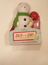 NEW Hallmark JOLLY IN THE JOHN Snowman w/ Plunger & Sound Motion Activated