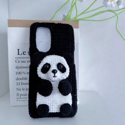 Panda DIY Knitted Phone Case Finished Handmade Customized Knitwear Phone Case