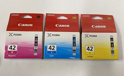3 original Canon Tintenpatronen CLI-42 Cyan Magenta Yellow Pro 100 Rechnung
