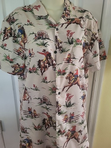 Negative Space Men Vintage Inspired Retro Look Cowboys Western Shirt & Shorts M - Picture 2 of 13