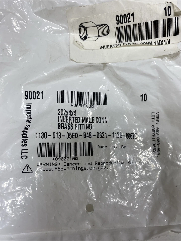 PACK de 4 accesorios de latón Conn de 1/4" macho a 1/4" llamarada invertida 90021 Foto 2 de 4