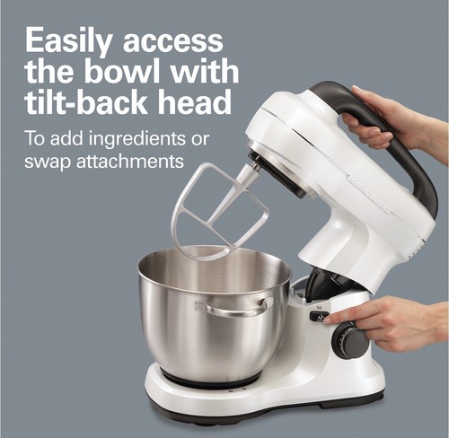 Red - Electric Stand Mixer, 4 Quarts, Dough Hook, Flat Beater Attachments, NEW - Picture 6 of 6