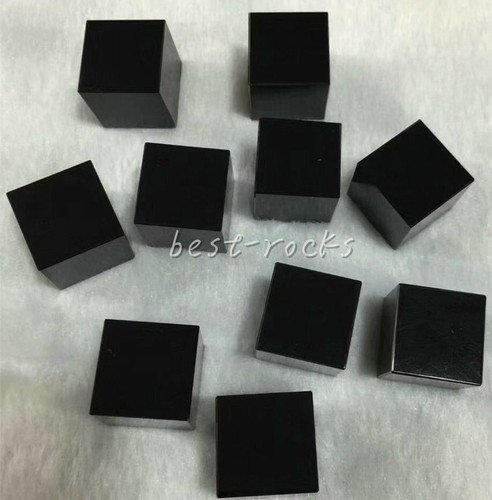 5 pz cubo di cristallo lucido a mano cristallo di quarzo ossidiana nero naturale - Foto 4 di 6