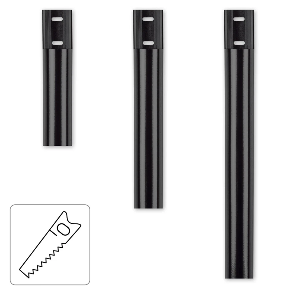 Hama Alu Kabel Wand Socken Fußbodenkanal halbrund 3,3x110x1,8cm Schwarz +4 Clips - Bild 4 von 4