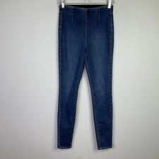 White House Black Market High Rise Denim Leggings Pull On Stretch Women Size 4