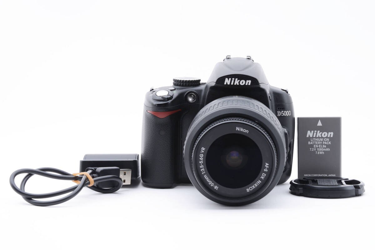 Good】Nikon D5000 12.3MP Lens Kit Digital SLR Camera Black W