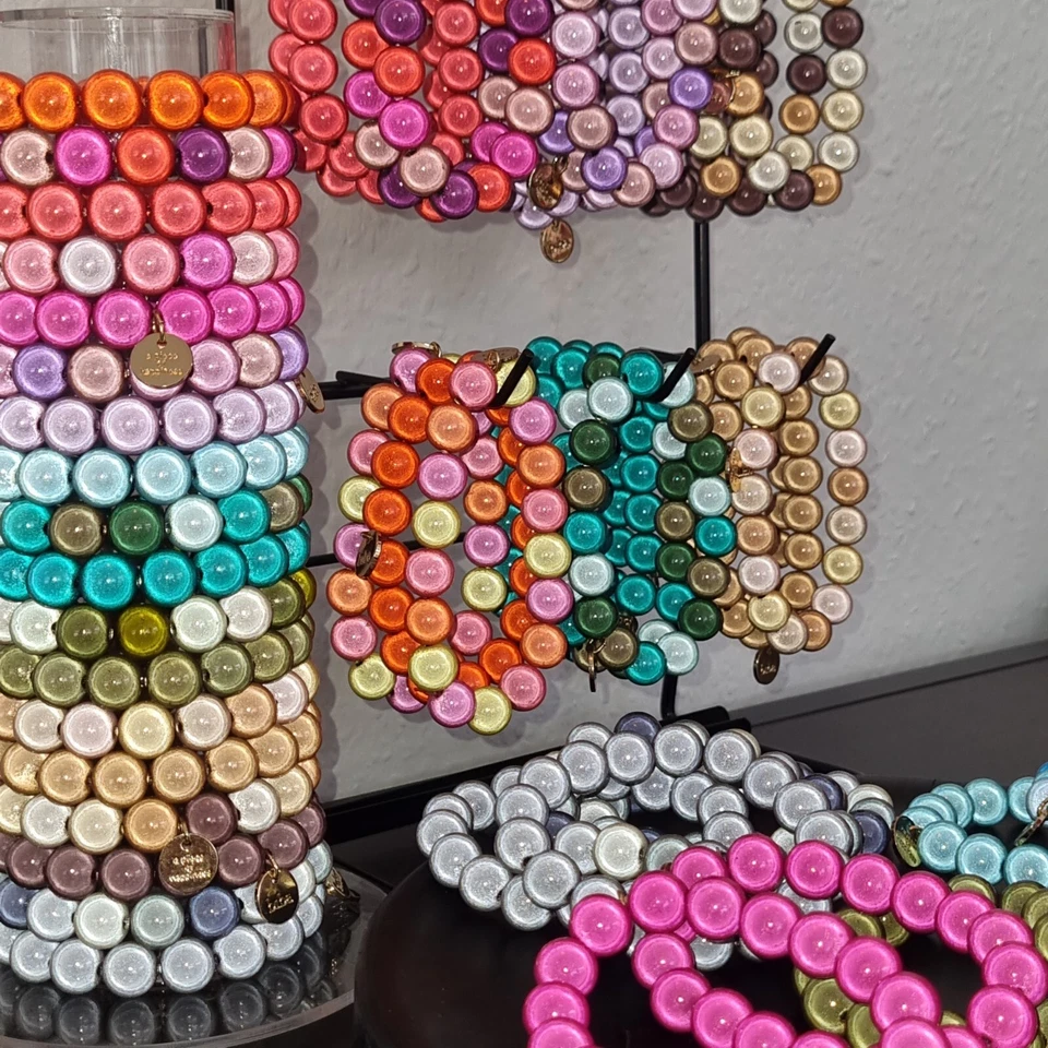 Armband Perlen bunt leuchtende magische shiny Beads Pearls 3D miracle 12mm - Bild 3 von 3