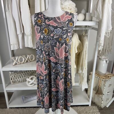 Loft women's size small sleeveless tank, trapeze tee shirt dress floral  boho, # | eBay
