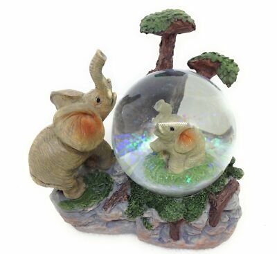Elephant with Calf Snow Globe Figurine Tree GSC 28018