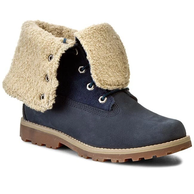 Botas para mujer TIMBERLAND auténticas con tapa enrollable de 6 pulgadas de piel de oveja TB-01690A-484 para jóvenes Foto 3 de 4