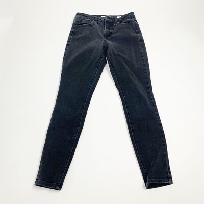 Guess Los Angeles Womens Jeans Black Size 25 1981 Skinny Dark Wash Button Zip