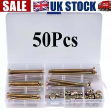 50PCS Cot Bed Furniture Connecting Bolts Barrel Nut M6 Alan Allen Key Screw Set