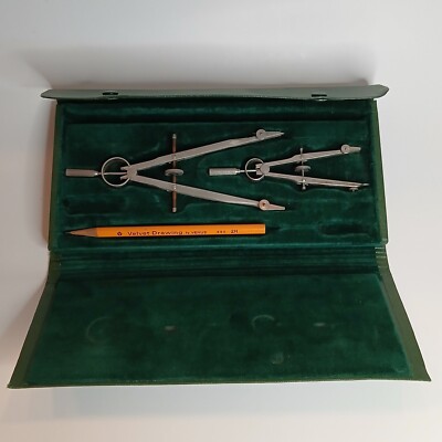 Vintage Ionic 55-0495 Drafting Compass Set Has Case Made In Incomplete READ Full
