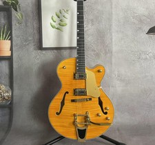 Custom G5655tg Flame Maple Top Semi Hollow Electric Guitar Hh Pickups Gold Parts