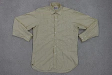 VTG Turnbull & Asser Shirt Men's 16 Yellow Check Grid Plaid Button Up England