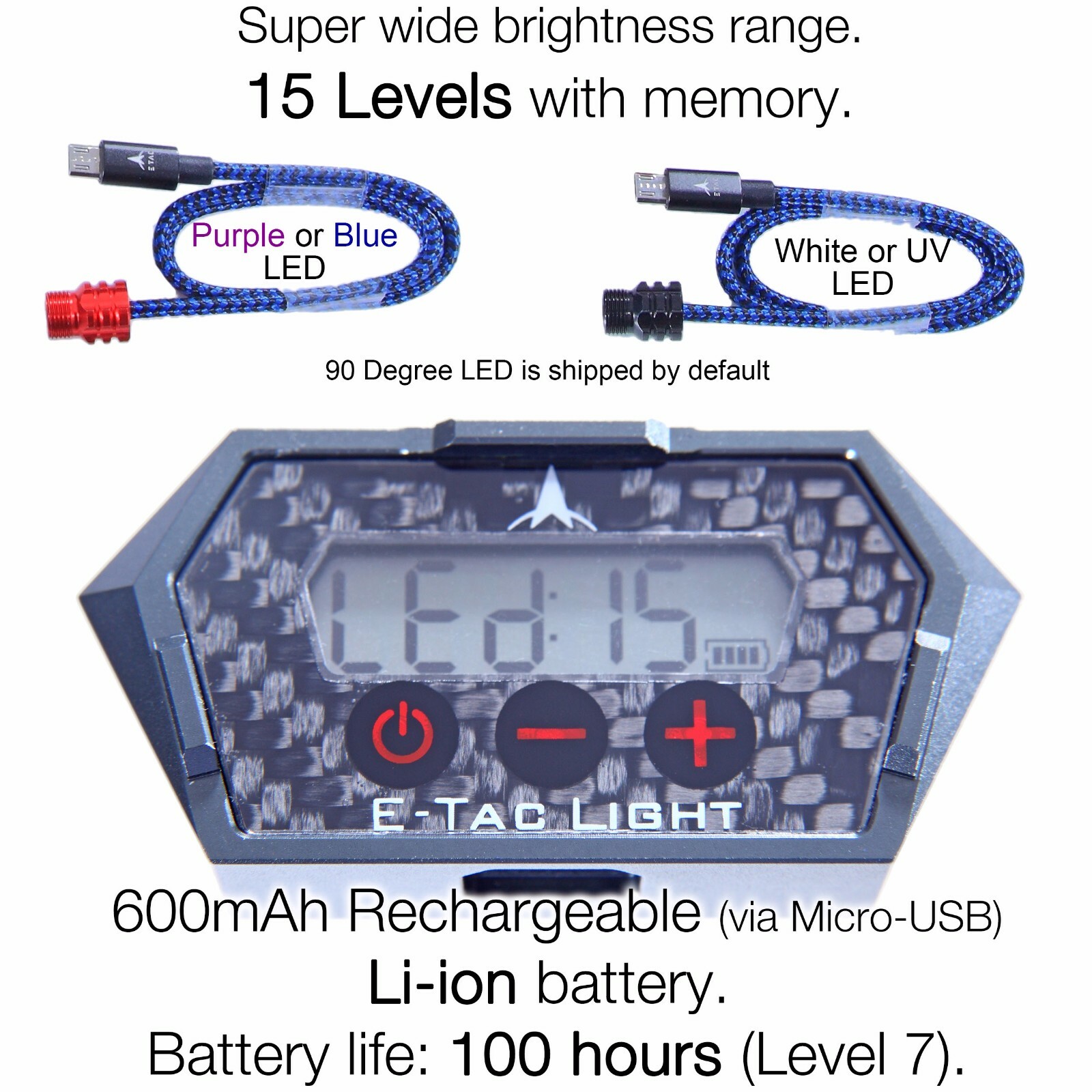 ETac Light Compound Bow Sight Light 3/832 Rechargeable BT Sensor Auto