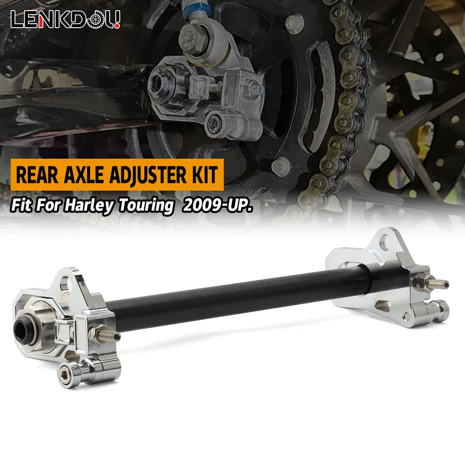 Chrome CNC Rear Bearing Axle Adjuster Alloy For Harley Touring Road Street Glide - Image 3 of 4