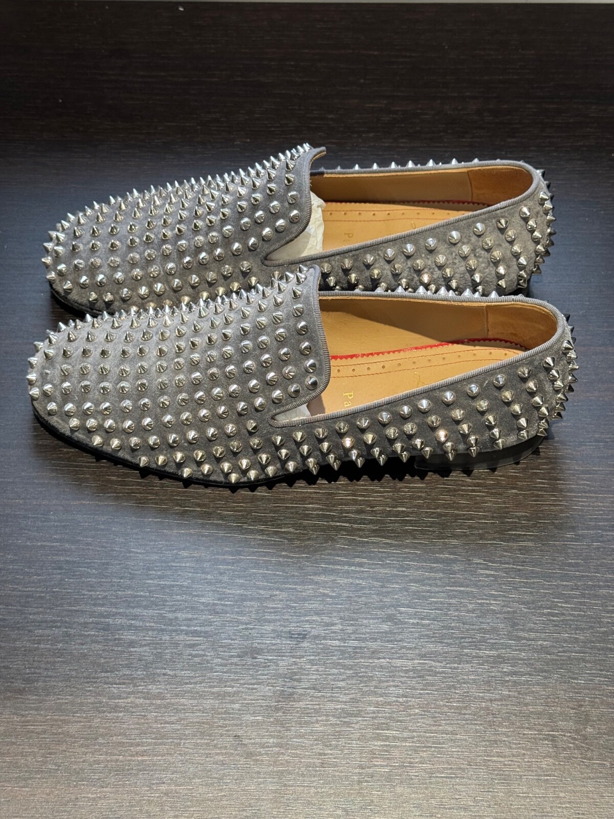 Christian Louboutin Grey/Silver Rollerball EU41 Loafers - Pre-Owned Excellent Condition image 3