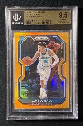 2020-21 Panini Prizm LaMelo Ball Orange Prizm 21/49 RC BGS 9.5 GEM MINT #278
