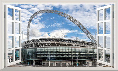 Wembley Stadion Magic Fenster Wand selbstklebend Aufkleber Abziehbild Druck Poster 3D