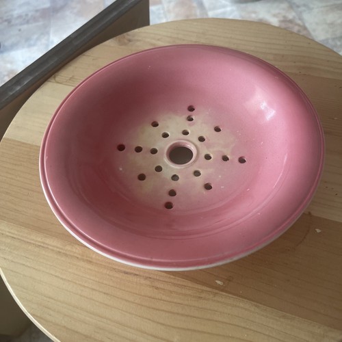 Vintage Round Pink Pricekain Posy Vase England 22cm Diam - Picture 5 of 8